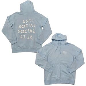 Anti Social Social Club Partly Cloud Hoodie Blue Sweatshirt Size M (Retail $90)